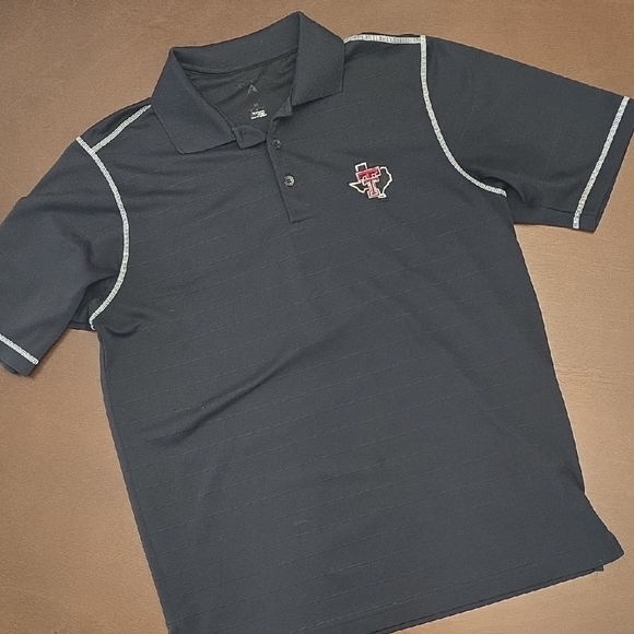 TEXAS TECH Mens M Antigua Black Polo Shirt with Embroidered Logo - Picture 1 of 5